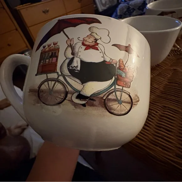 🍲 Zrike Oversized Soup Mugs – Set of 4 – Chef Bicycle Design ☕️ - Picture 9 of 9
